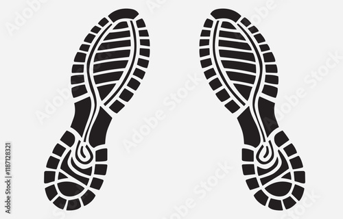 Shoes print Vector art illustration on white background