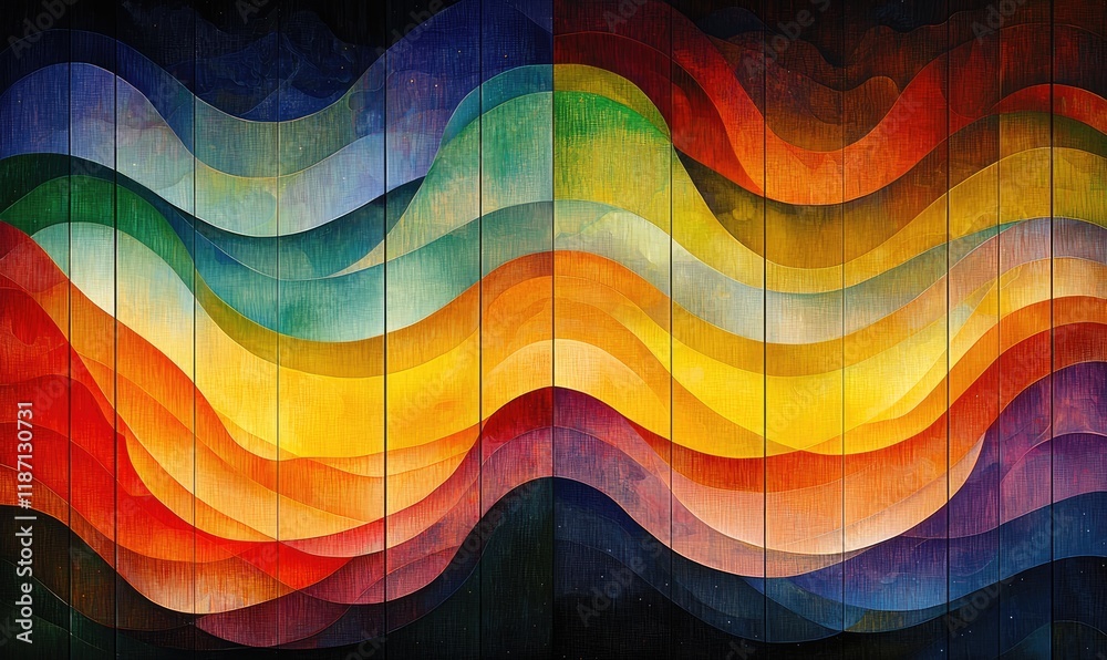 Fototapeta premium Colorful abstract wave pattern background for design or decoration.