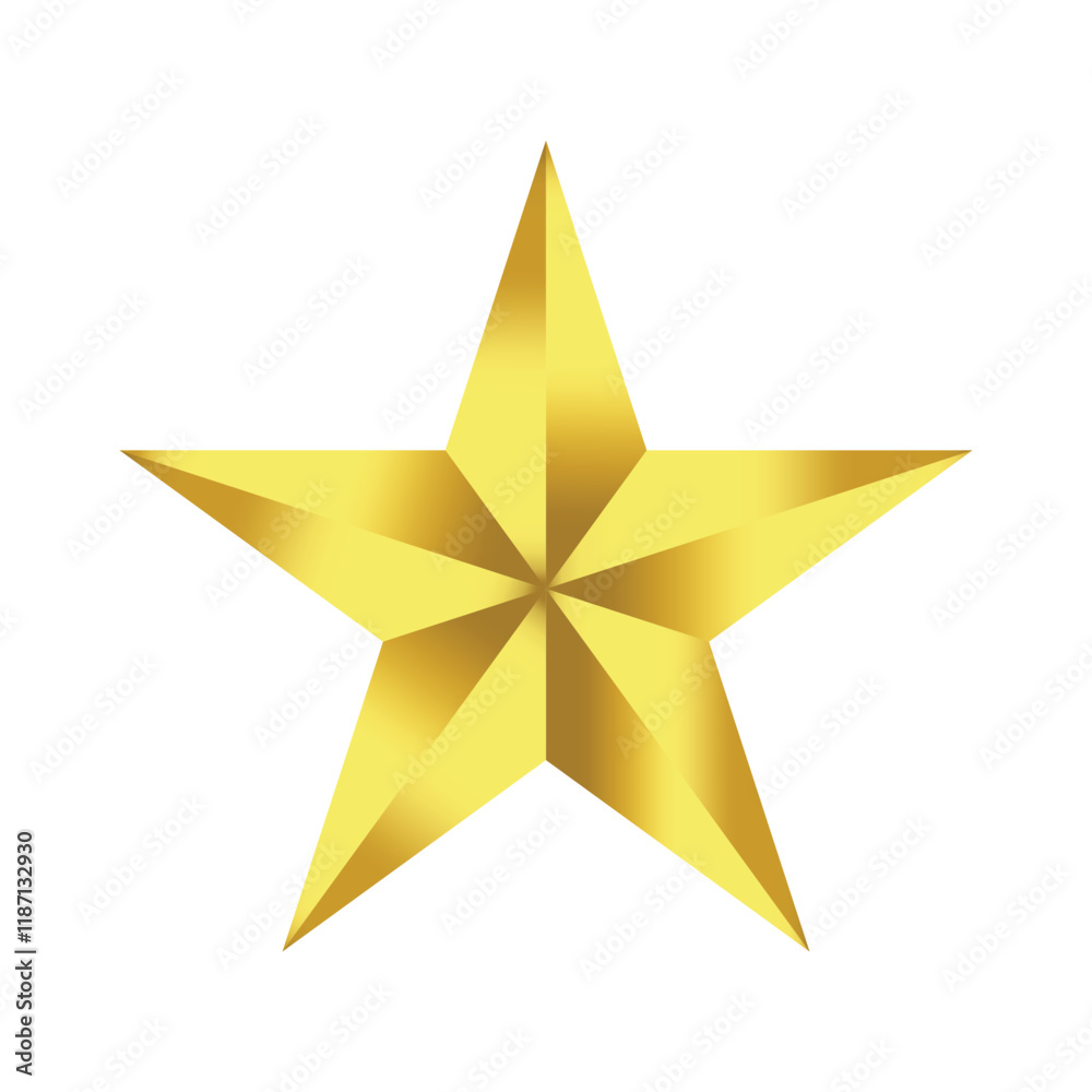 Fototapeta premium Realistic luxurious 3D star isolated.