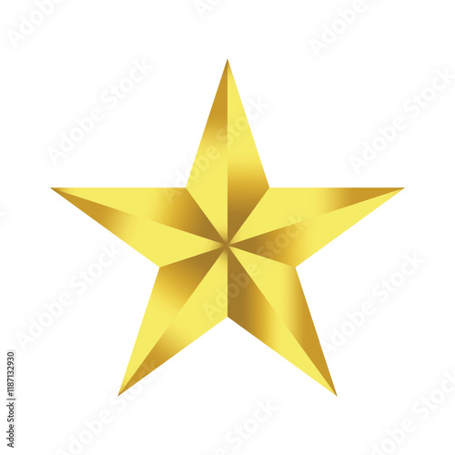 Realistic luxurious 3D star isolated.