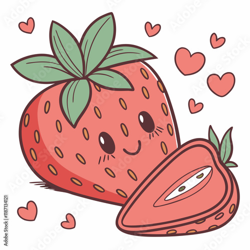 strawberry with a slice