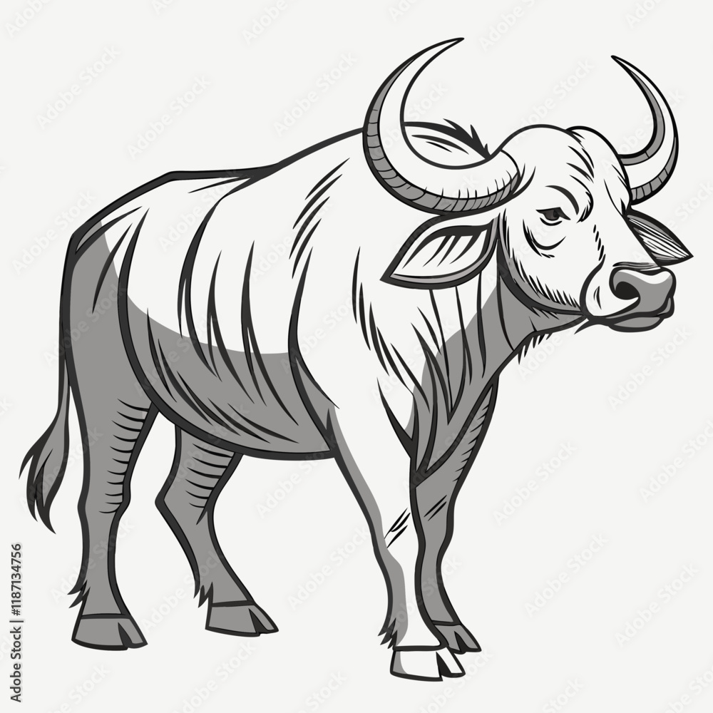 Fototapeta premium illustration of a bull