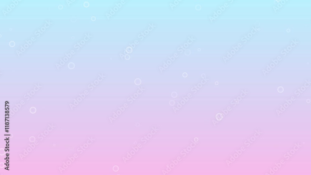 Sweet fantasy animated floating bubbles on pastel background