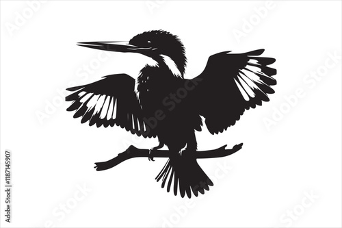 Kingfisher Silhouette vector 
