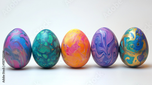 Painted Easter Eggs Collection with Green Grass and Transparent Background for a Festive Spring Holiday Template






