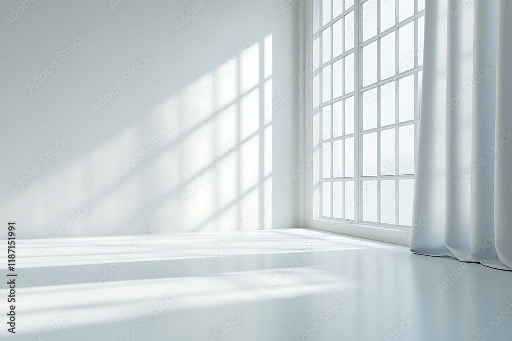 Fototapeta premium empty room with windows