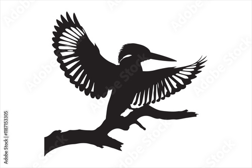 Kingfisher Silhouette vector 