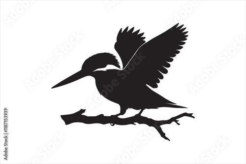 Kingfisher Silhouette vector 