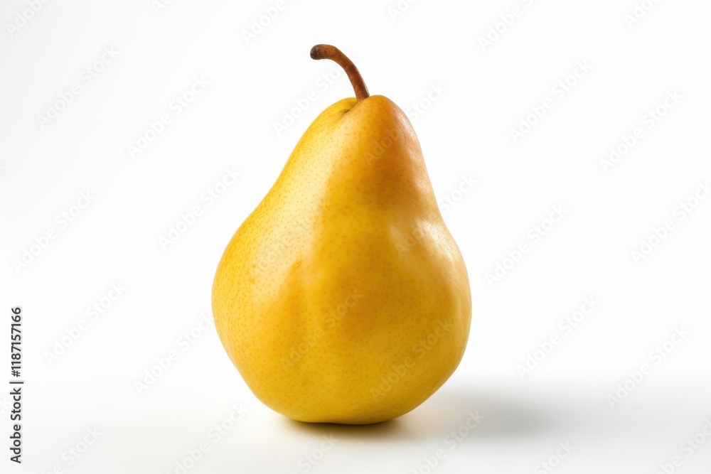 Fresh yellow pear on a plain background highlighting its vibrant color and smooth texture Fresh yellow pear on a plain background highlighting its vibrant color and smooth texture