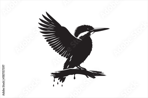Kingfisher Silhouette vector 