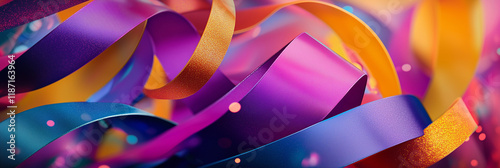 Wallpaper Mural Vivid abstract ribbons in motion with bold colors and textures Torontodigital.ca
