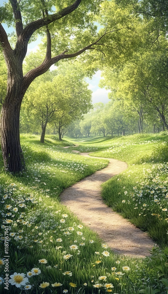 Winding Dirt Path Through a Lush Green Forest, a Haven for Relaxation and Adventure in Nature. Winding Dirt Path Through a Lush Green Forest, a Haven for Relaxation and Adventure in Nature.