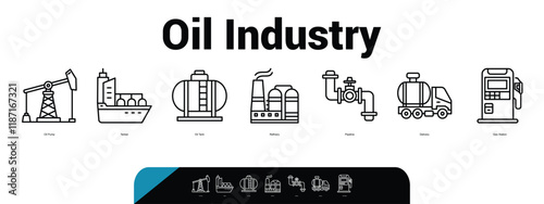 Oil industry banner web icon vector illustration concept with icon