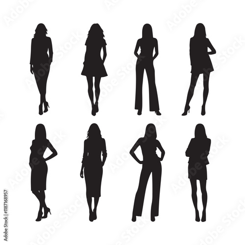 fashion women silhouette vecor art illustration design 