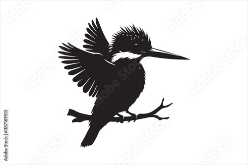 Kingfisher Silhouette vector 