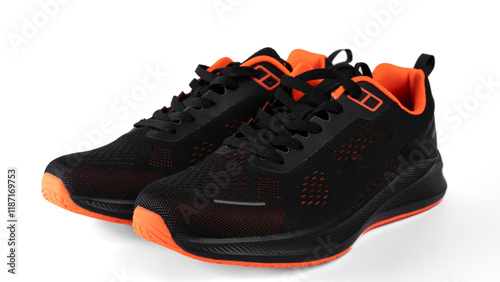 Wallpaper Mural Black and orange athletic shoes designed for performance and comfort in various sports activities Torontodigital.ca