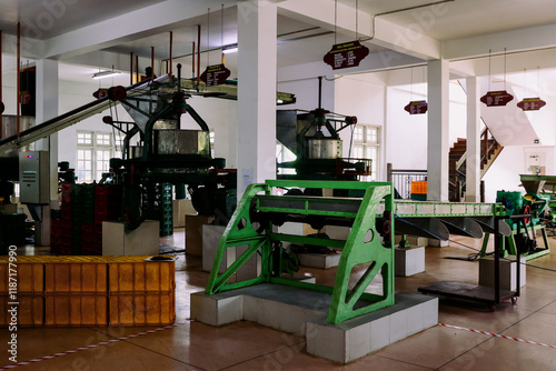 Tea production equipment at Kadugannawa Tea Factory in Sri Lanka photo