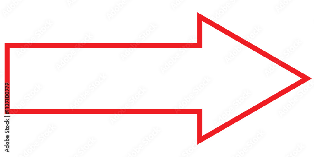 Red arrow set . Right pointing arrow. Straight large solid long red arrow icon. Vector illustration. Red arrow set . Right pointing arrow. Straight large solid long red arrow icon. Vector illustration.