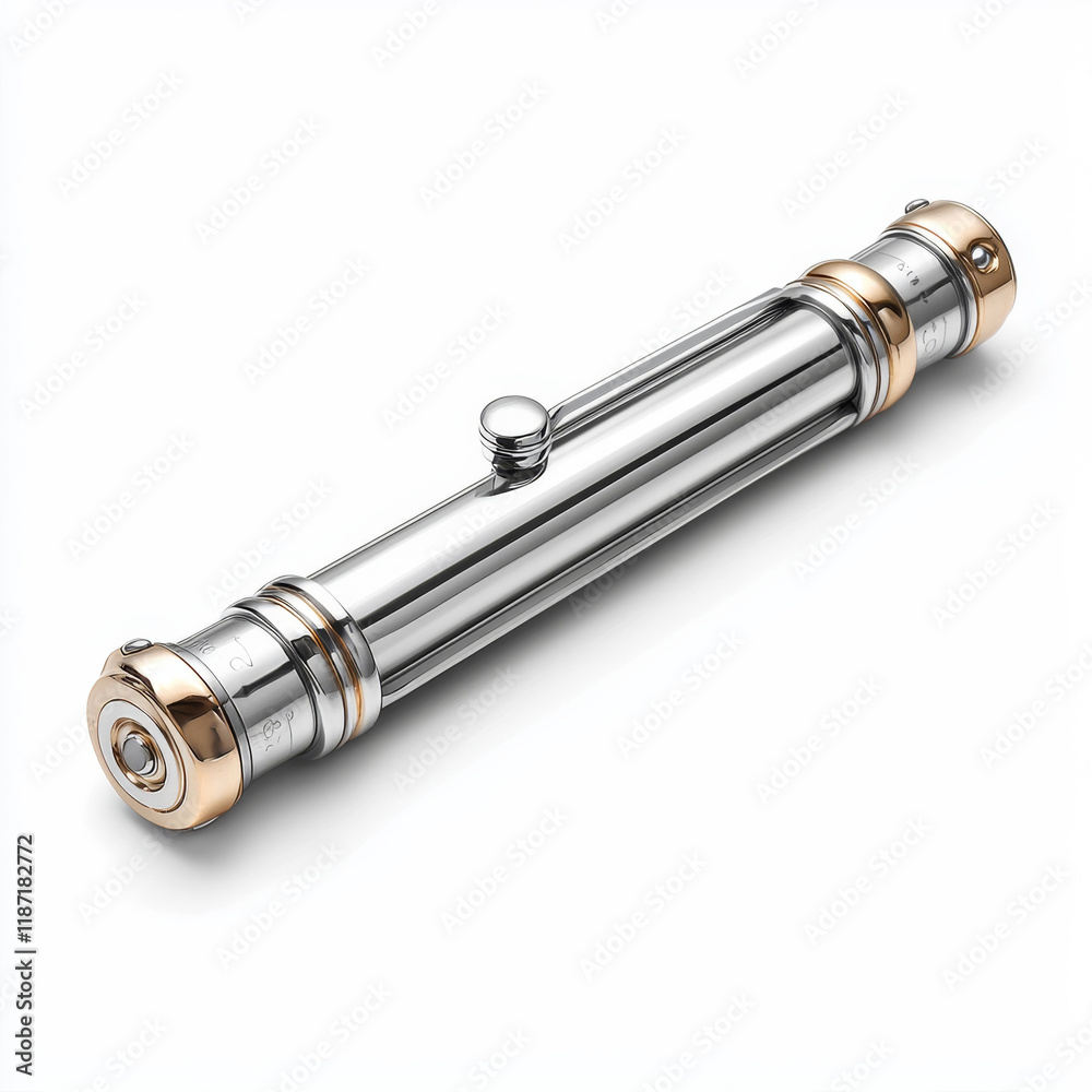 Sleek silver pen with rose gold accents; sophisticated writing instrument. Sleek silver pen with rose gold accents; sophisticated writing instrument.