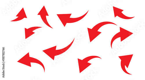 Arrow up icons. Set of curve rise increase arrows. Growth pictogram isolated. Vector illustration.