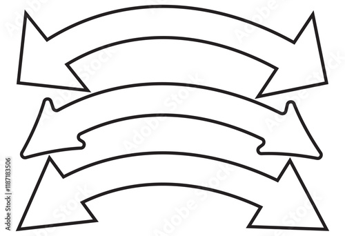 Dual semi circle arrow set . Vector illustration. Semicircular curved thin long double ended arrow set . Double Arrow. Black arrow icon. design eps 10 
