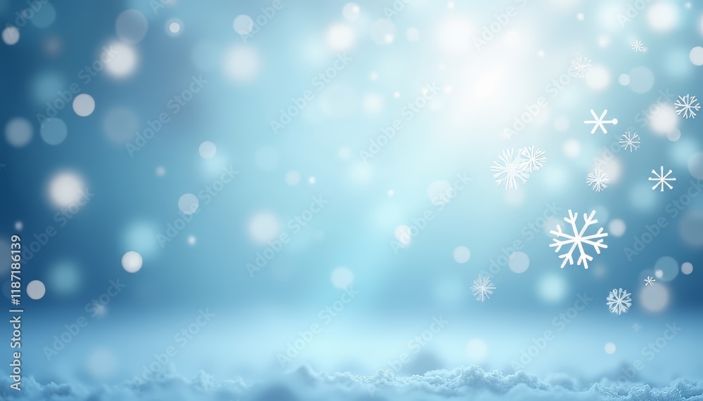 Beautiful winter background with snowflakes and a soft blue ambiance. Beautiful winter background with snowflakes and a soft blue ambiance.