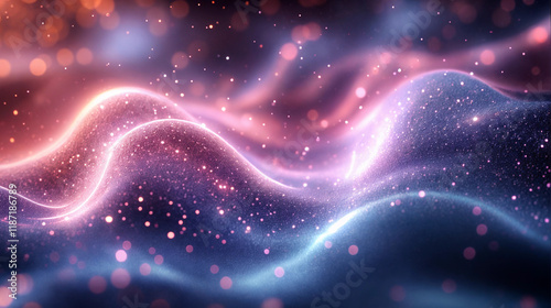Abstract background image with neon lights in purple and blue tones	
