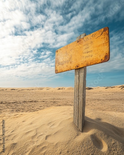 Signpost on a Sandy Beach
