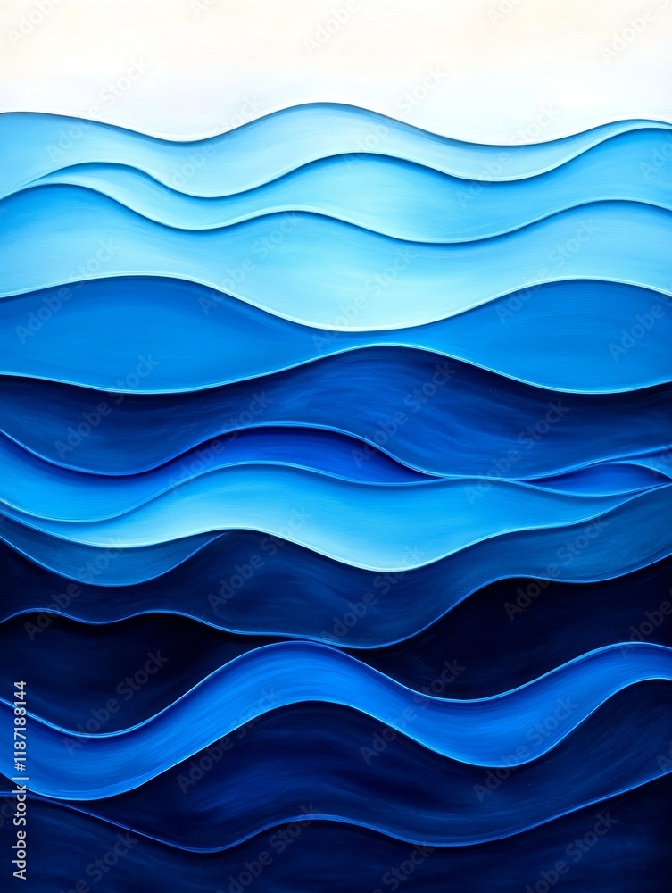 Serene Blue Wave Abstract - Abstract artwork depicting layered blue waves, symbolizing tranquility, depth, movement, serenity, and fluidity. Serene Blue Wave Abstract - Abstract artwork depicting layered blue waves, symbolizing tranquility, depth, movement, serenity, and fluidity.