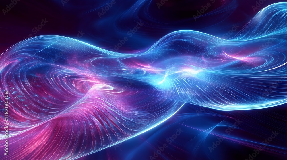 . An otherworldly scene of energy waves flowing through a crystalline structure . An otherworldly scene of energy waves flowing through a crystalline structure