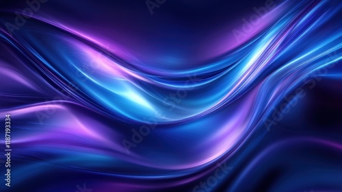 Wallpaper Mural Abstract blue and purple glowing waves. Torontodigital.ca