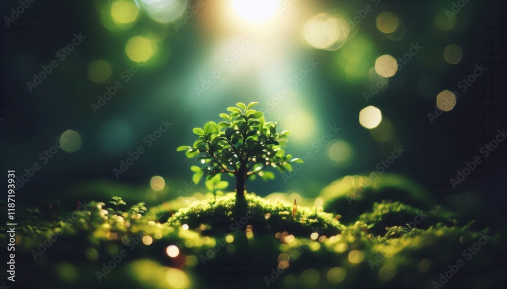 Mystical forest, bonsai tree, glowing fireflies, magical atmosphere, shafts of light, ethereal mist, fantasy landscape, miniature ecosystem, vibrant greens, dream-like scene, surreal lighting, fairy t Mystical forest, bonsai tree, glowing fireflies, magical atmosphere, shafts of light, ethereal mist, fantasy landscape, miniature ecosystem, vibrant greens, dream-like scene, surreal lighting, fairy t