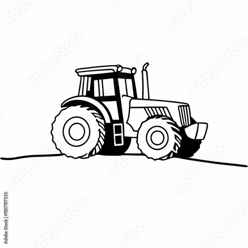 tractor isolated on white