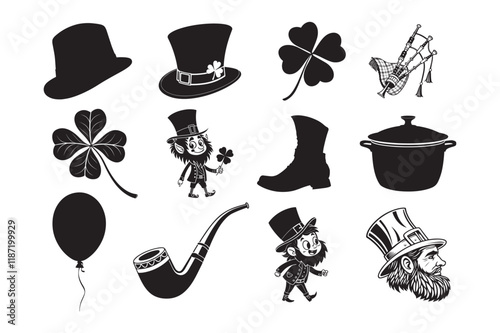 St. Patrick's day silhouette Bundle , St. Patrick's day silhouette Vector 
