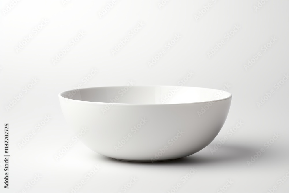 Simple white bowl centered on a minimalistic background showcasing its elegant design and versatility in various dining settings Simple white bowl centered on a minimalistic background showcasing its elegant design and versatility in various dining settings