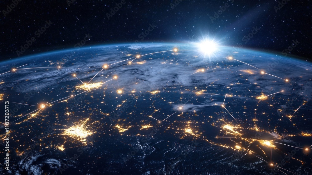 Obraz premium Global Network: A Visual Representation of Interconnectedness