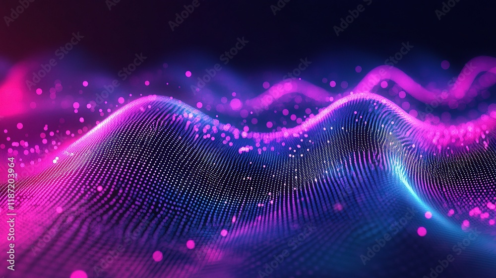 Colorful 3D Wave Pattern with Flowing Dots in Vibrant Colors Colorful 3D Wave Pattern with Flowing Dots in Vibrant Colors