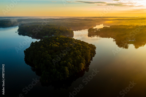 Sunrise over Lake Oconee in central Georgia.