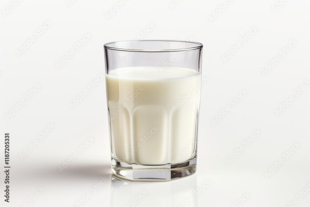 Refreshing glass of milk on a simple background, perfect for any meal or snack time Refreshing glass of milk on a simple background, perfect for any meal or snack time