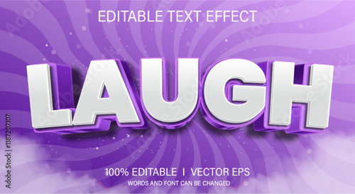  laugh 3d vector text effect with modern style design