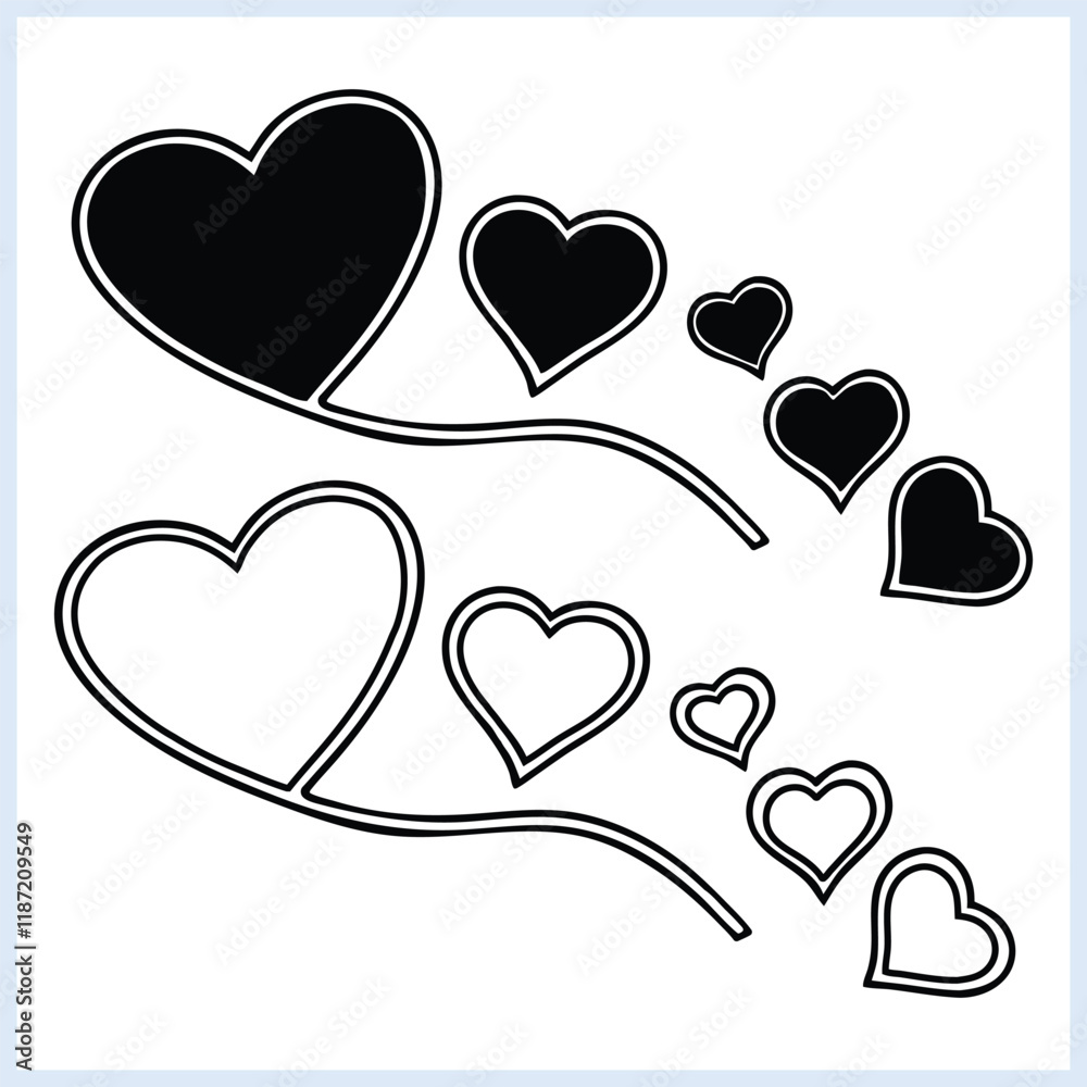 Hearts, Black hand drawn hearts vector, Valentine's day doodle, Love icon set, romance, silhouette, illustration, clip art
Hearts, Black hand drawn hearts vector, Valentine's day doodle, Love icon set, romance, silhouette, illustration, clip art