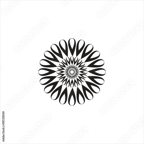 Leaf Flower Petal Coloring Mandala Art Simple Graphic Shape Vector Floral Oriental Outline Vintage Decorative Elements Pattern