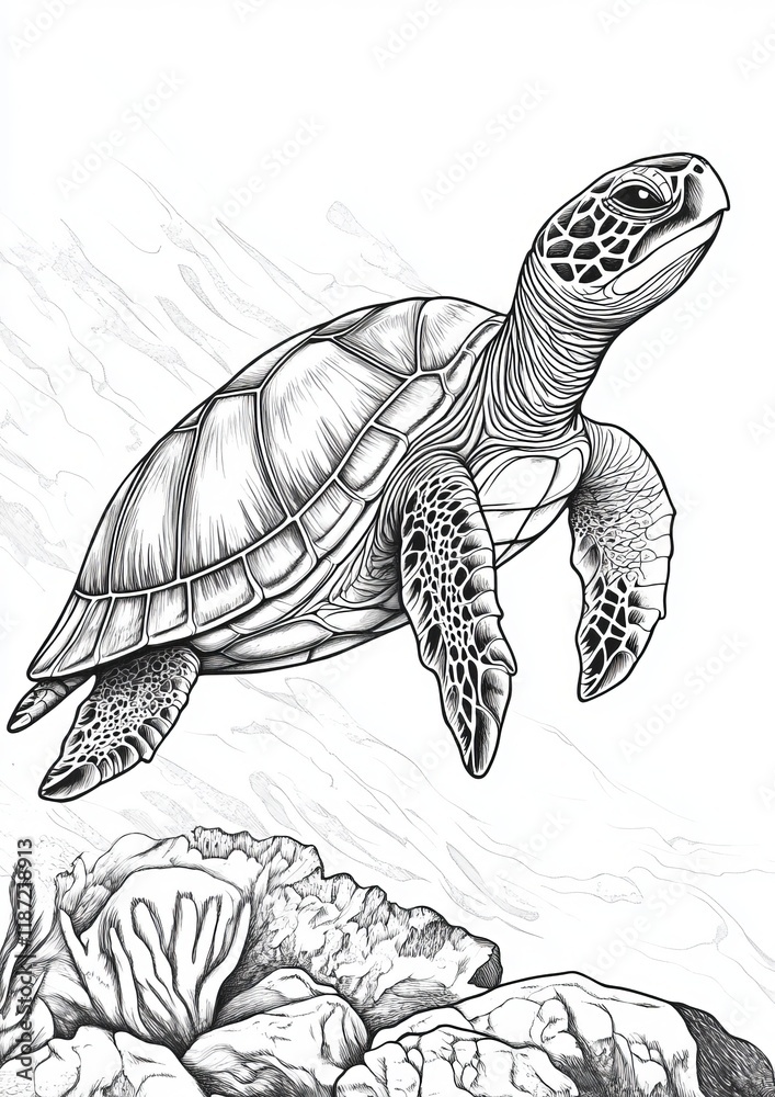 Fototapeta premium Sea Turtles Coloring Pages