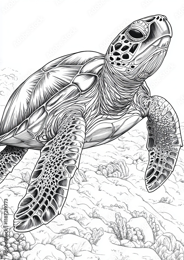 Obraz premium Sea Turtles Coloring Pages