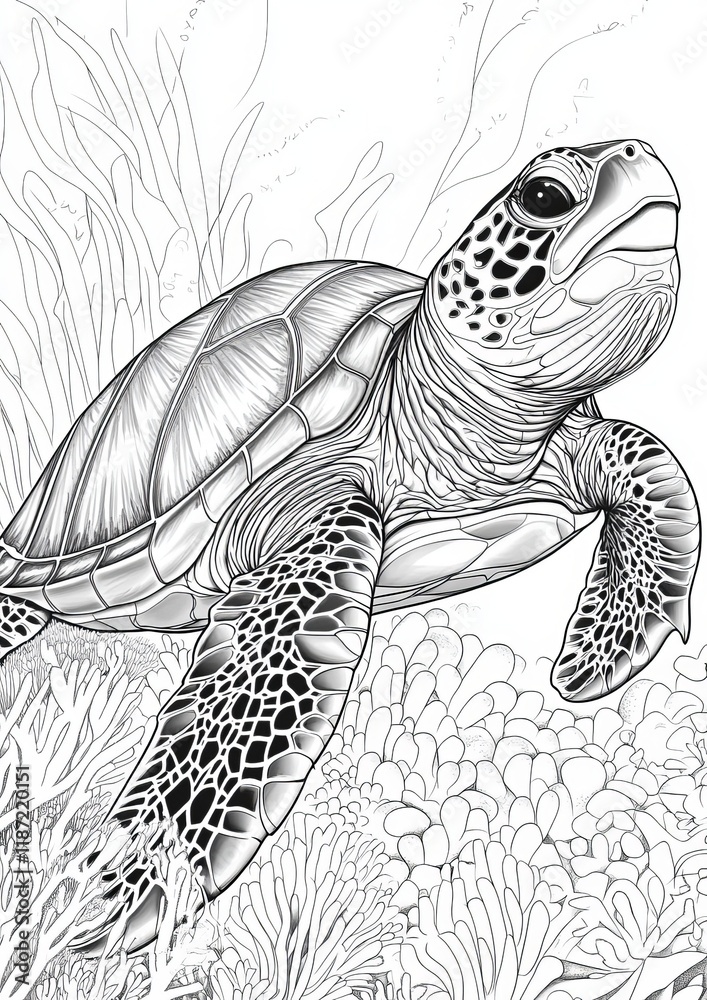 Fototapeta premium Sea Turtles Coloring Pages