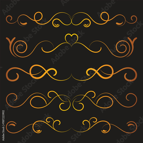 Floral Ornamental Divider Linework