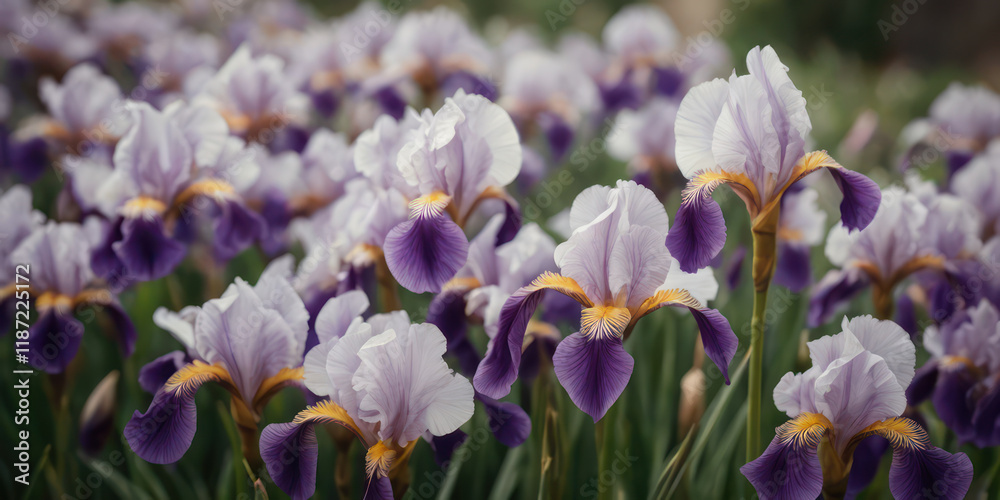 Iris flower top view Iris flower top view