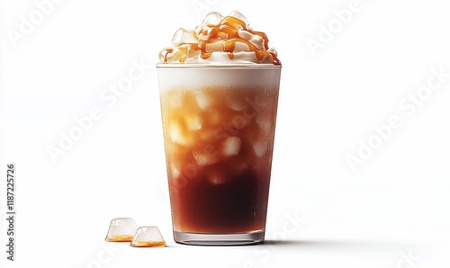 Iced Caramel Coffee Drink Studio Shot photo