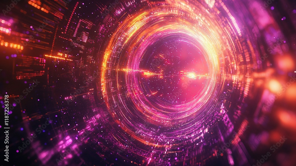 Obraz premium Futuristic 3D Data Constellation with Glowing Lines and Effects