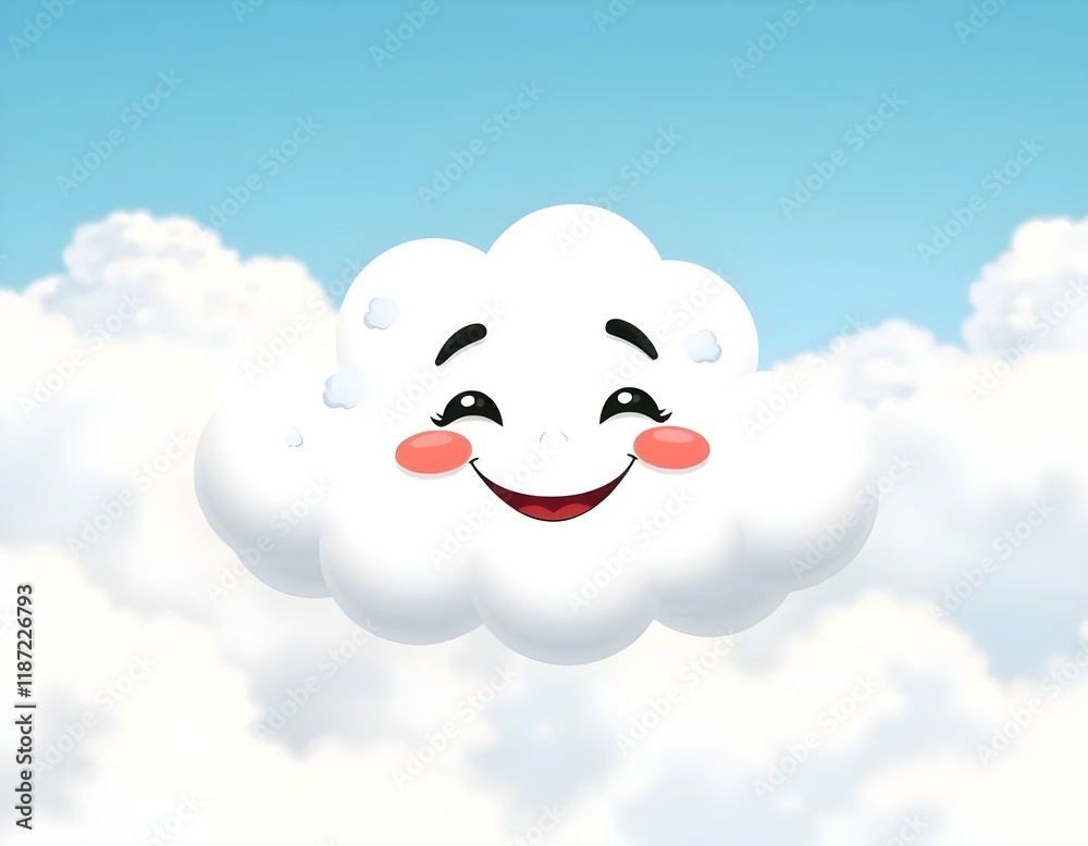 Smiling Cartoon Cloud Illustration Smiling Cartoon Cloud Illustration